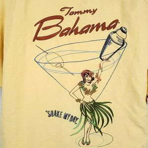 Tommy Bahama Shake My Day Yellow Silk Hawaiian Shirt Men Embroider